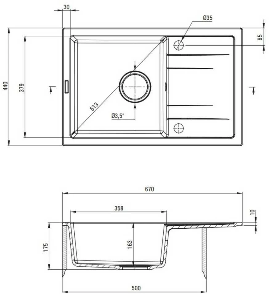 Granitinė virtuvinė plautuvė Deante Corio su maišytuvu, ZRCB2113, Graphite+Nero