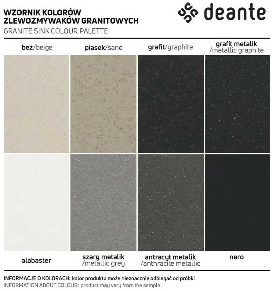 Granitinė virtuvinė plautuvė Deante Momi, ZKM_G103, Metallic graphite