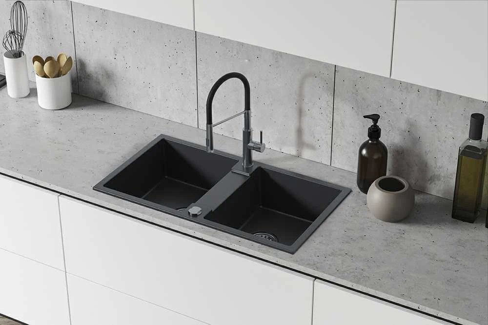 Granitinė virtuvinė plautuvė Kuchinox RAB, SBF_720Y, Juodas