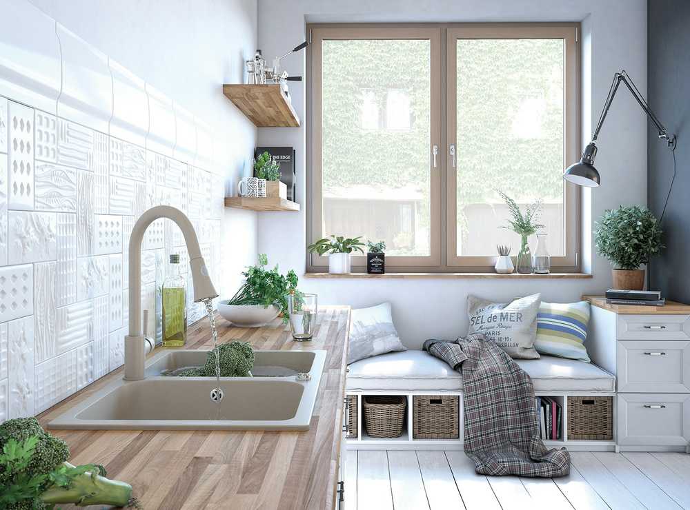Granitinė virtuvinė plautuvė Laveo Celia SBC_420T, rusvai gelsvas