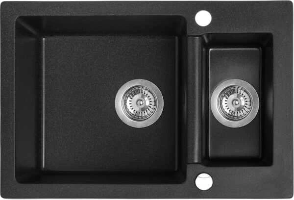 Granitinė virtuvinė plautuvė Laveo Celia SBC_730T, Juodas