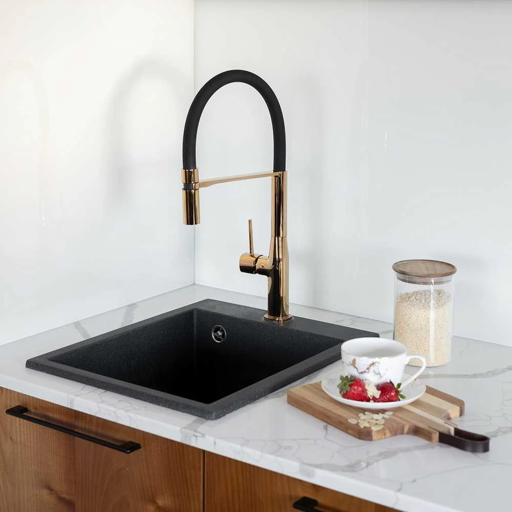 Kuchinox Granitinė virtuvinė plautuvė Laveo Chichi SBH_710T, Juodas