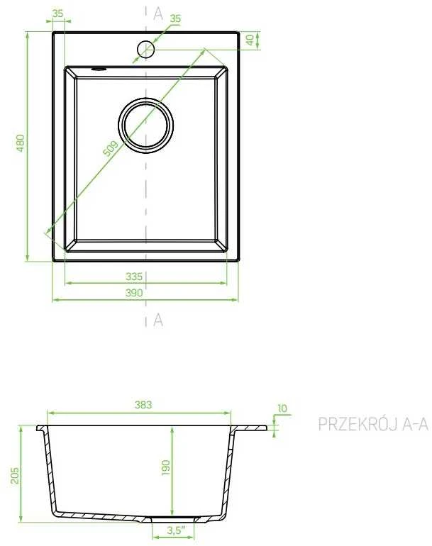 Kuchinox Granitinė virtuvinė plautuvė Laveo Chichi SBH_710T, Juodas