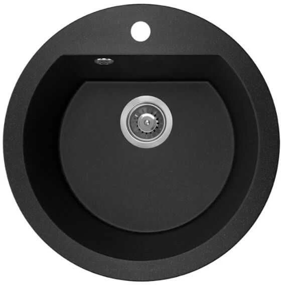 Granitinė virtuvinė plautuvė Laveo Dafne SBD_780T, Juodas
