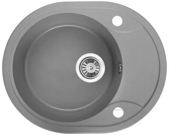 Granitinė virtuvinė plautuvė Laveo Dafne SBD_583T, Pilkas