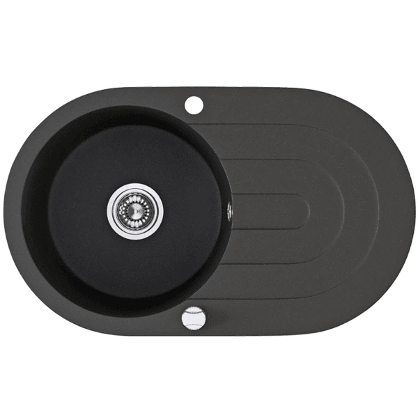 Granitinė virtuvinė plautuvė Laveo Dafne SBD_781T, Juodas