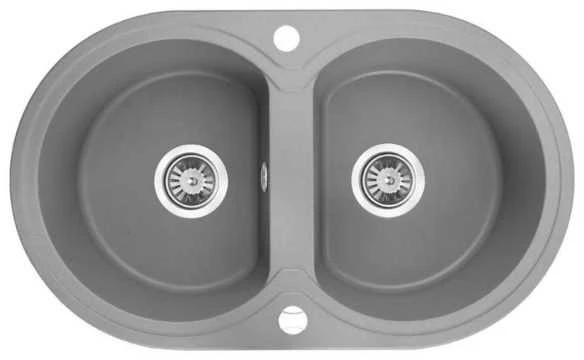 Granitinė virtuvinė plautuvė Laveo Dafne SBD_520T, Pilkas
