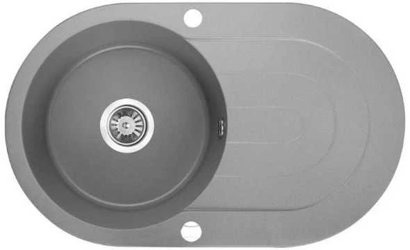 Granitinė virtuvinė plautuvė Laveo Dafne SBD_581T, Pilkas
