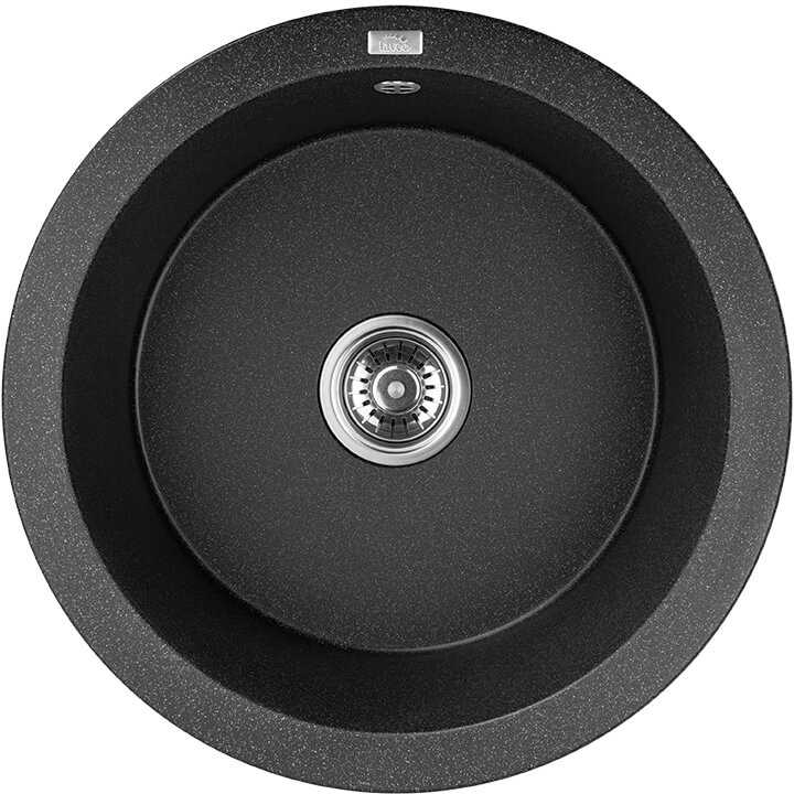 Granitinė virtuvinė plautuvė Laveo Dafne SBD_788Y, Juodas