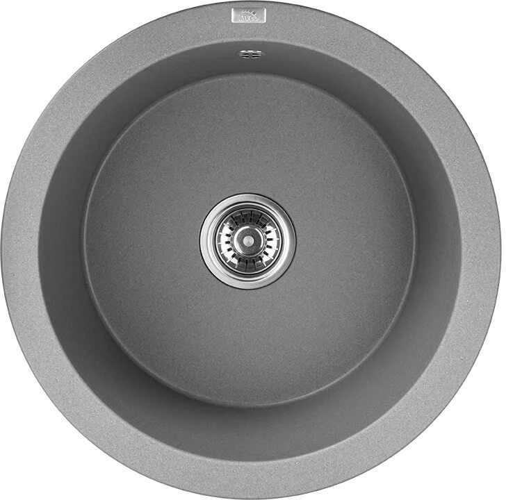 Granitinė virtuvinė plautuvė Laveo Dafne SBD_588Y, Pilkas