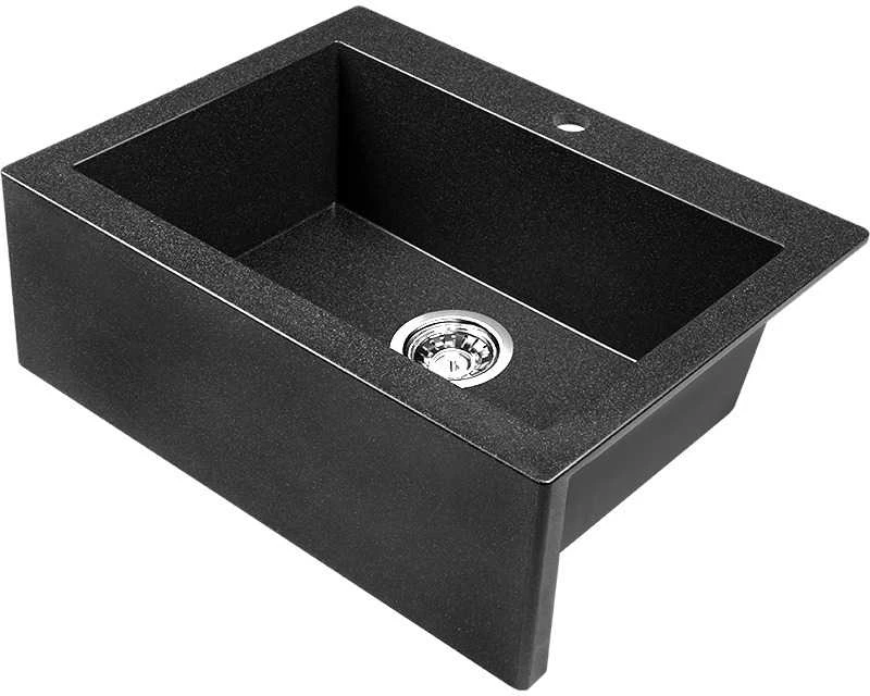 Granitinė virtuvinė plautuvė Laveo Komodo SBK_710A, Juodas