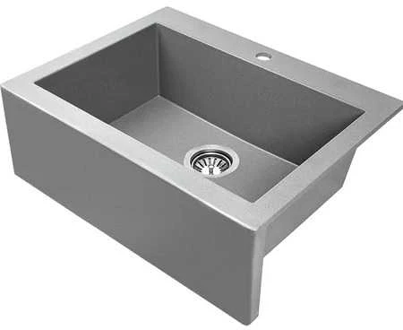 Granitinė virtuvinė plautuvė Laveo Komodo SBK_510A, Pilkas