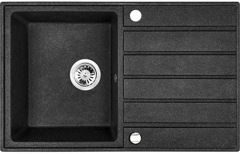 Granitinė virtuvinė plautuvė Laveo Margarita SBM_711T, Juodas