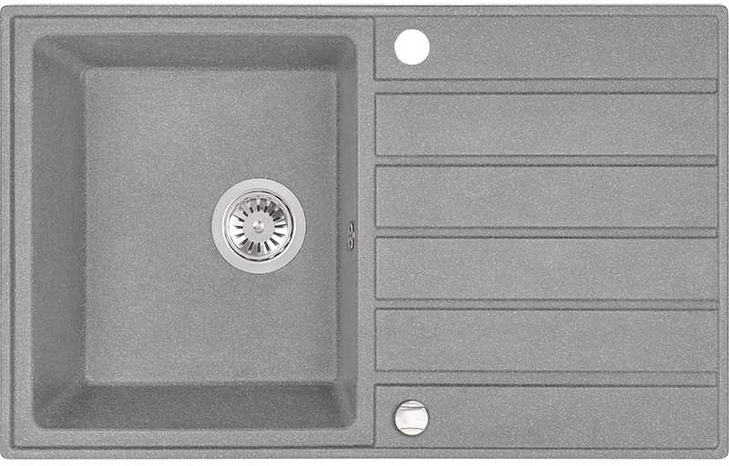 Granitinė virtuvinė plautuvė Laveo Margarita SBM_511T, Pilkas