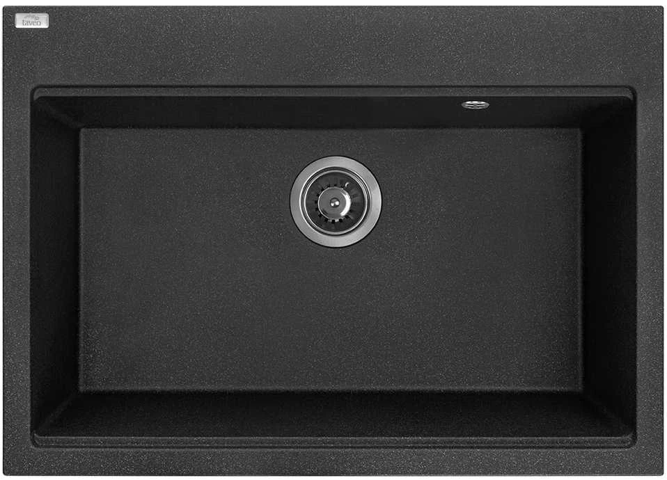 Granitinė virtuvinė plautuvė Laveo Tau SBT_7107, Juodas
