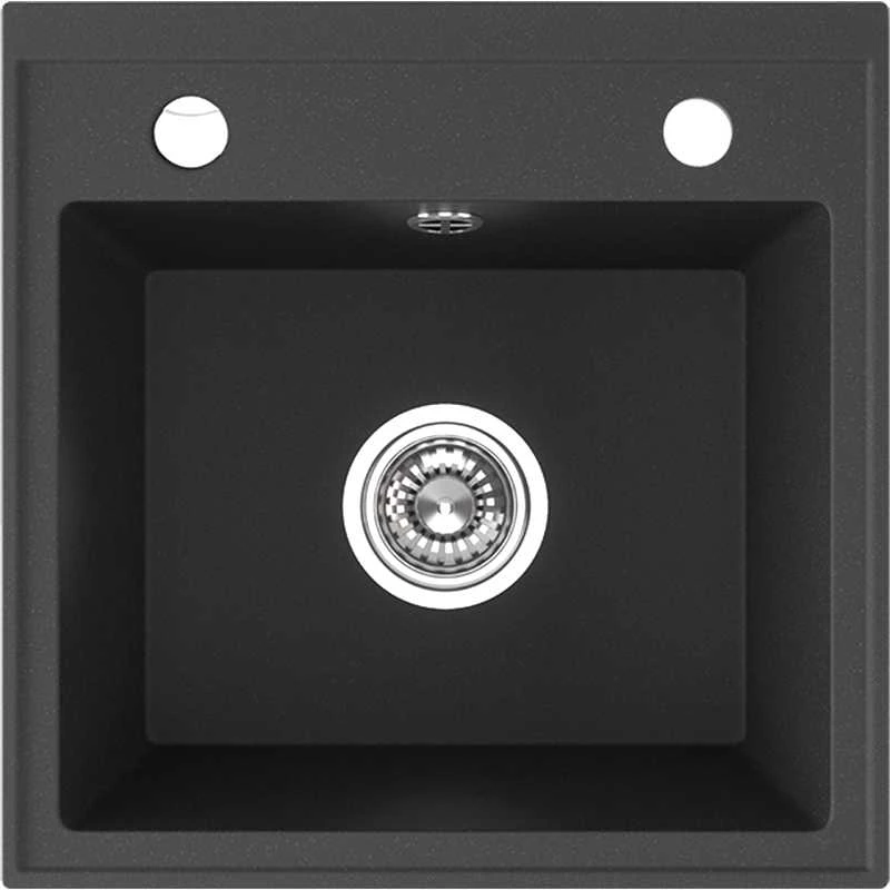 Granitinė virtuvinė plautuvė Laveo Trzynastka SBP_710T, Juodas