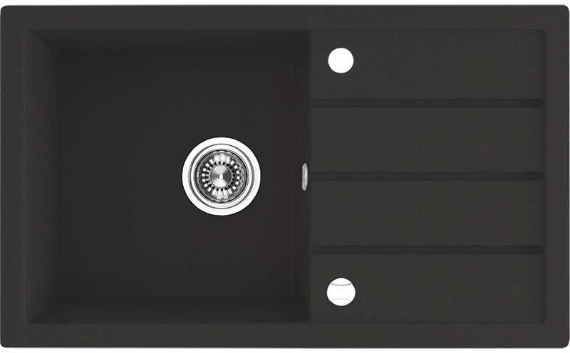Granitinė virtuvinė plautuvė Laveo Trzynastka SBP_711T, Juodas