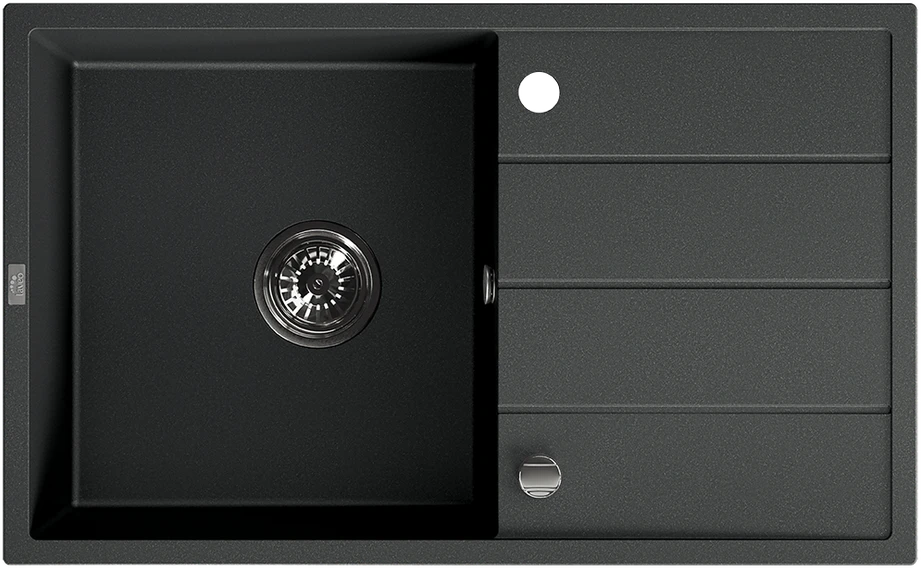 Granitinė virtuvinė plautuvė Laveo Wolin SPW_711T, Juodas
