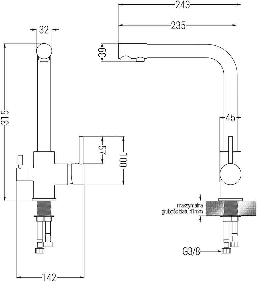 Granitinė virtuvinė plautuvė Mexen Cesar su maišytuvu ir sifonu, rusvai gelsvas