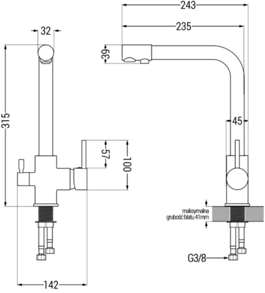 Granitinė virtuvinė plautuvė Mexen Milo su maišytuvu ir sifonu, Pilkas+Gold