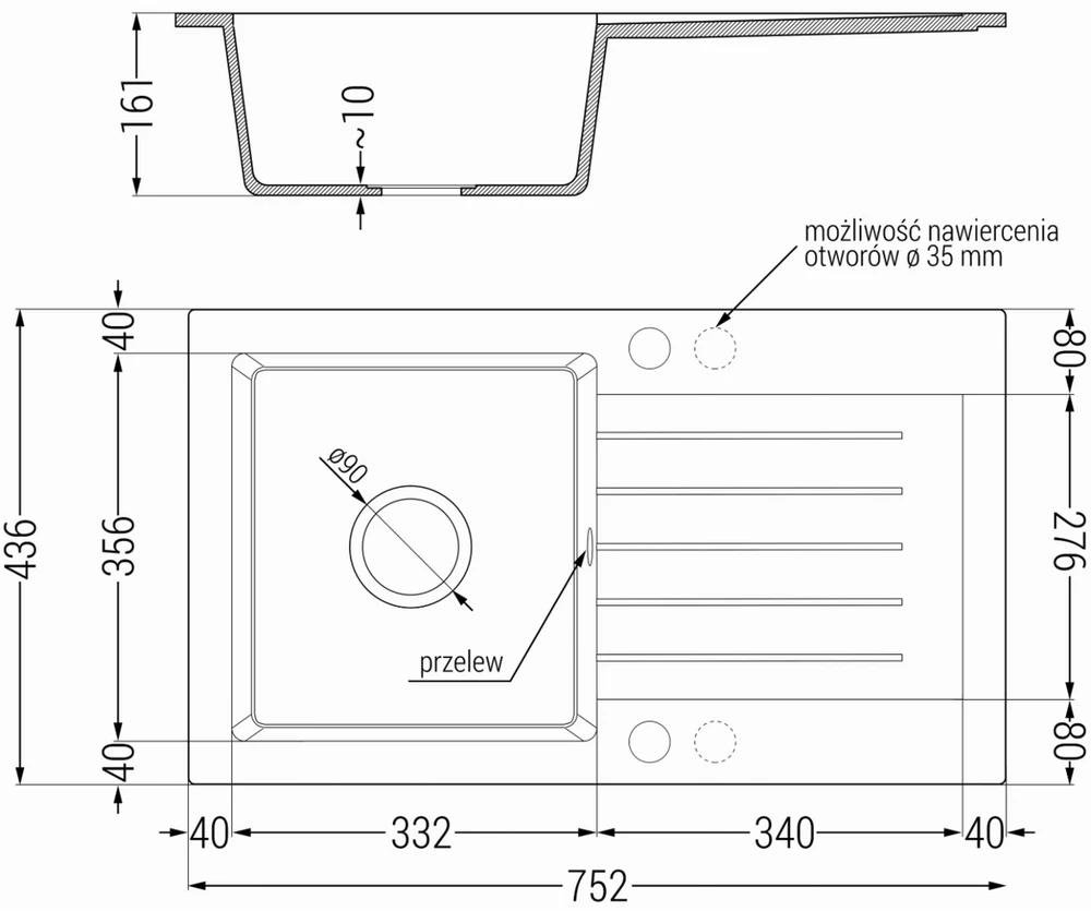 Granitinė virtuvinė plautuvė Mexen Pablo su maišytuvu ir sifonu, Baltas+Pilkas/Chrome