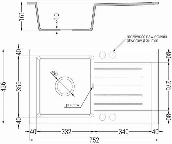 Granitinė virtuvinė plautuvė Mexen Pablo su maišytuvu ir sifonu, Metallic juodas/sidabrinis+Juodas