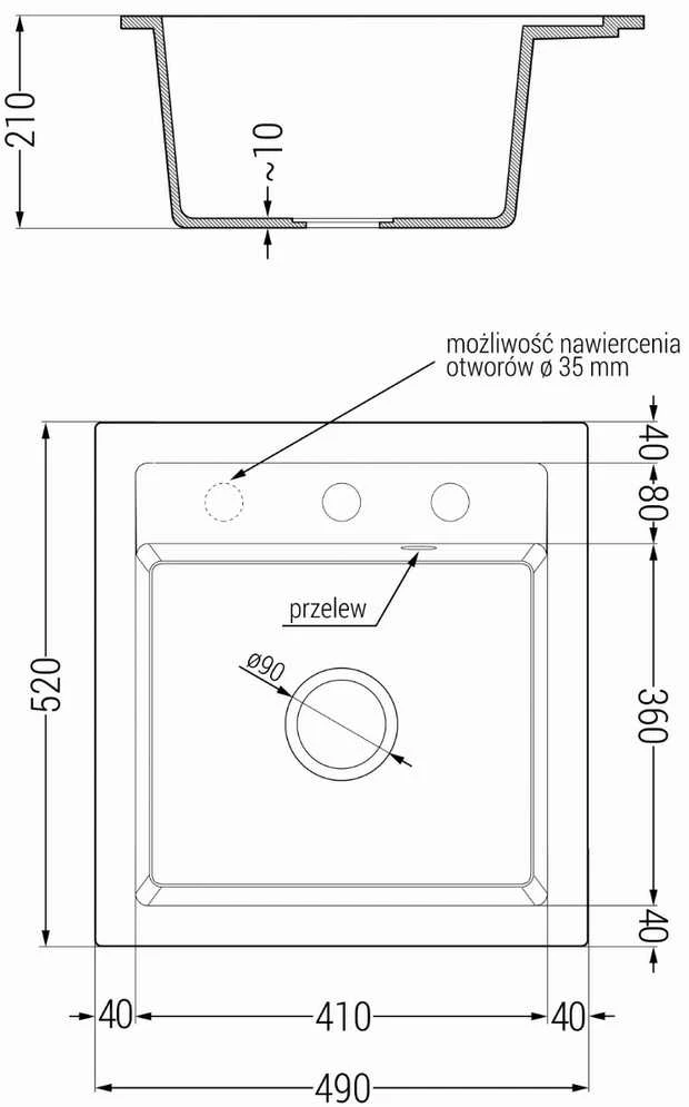 Granitinė virtuvinė plautuvė Mexen Vito su maišytuvu ir sifonu, Baltas+Juodas