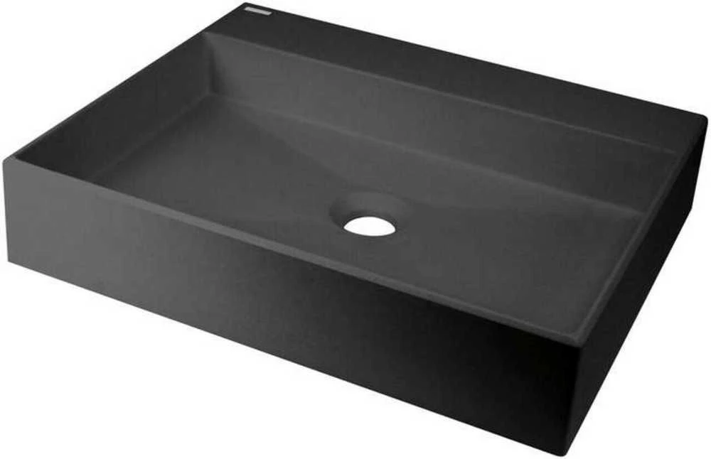 Granitinis praustuvas Deante Correo 50x40 cm, CQR_TU5S, Antracitas metalas