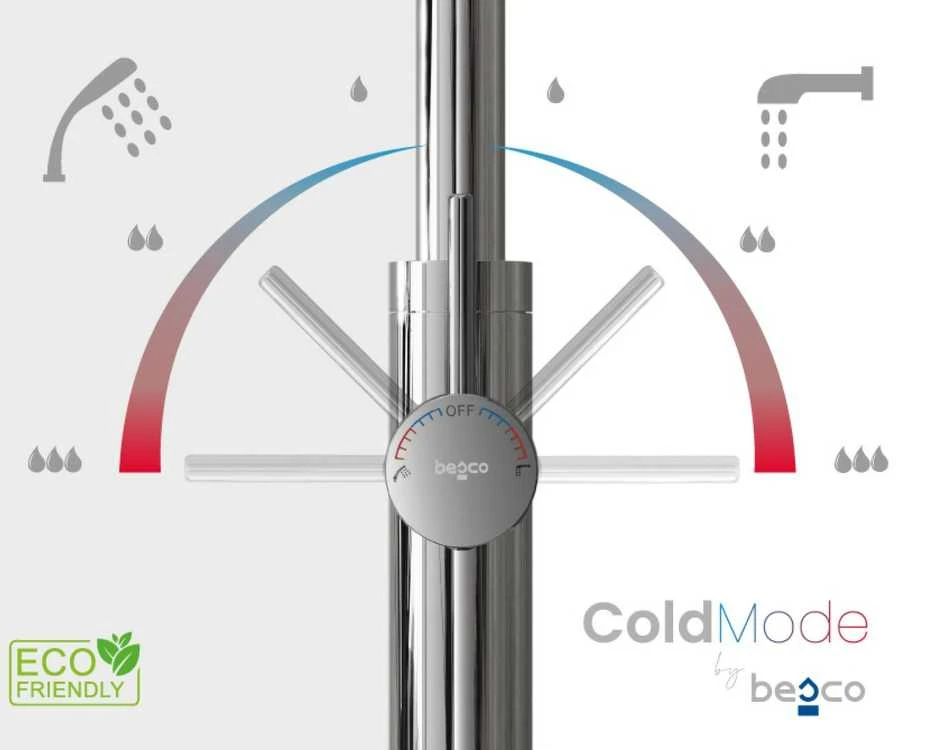Grindinis vonios maišytuvas Besco Veo 3.0 ColdMode, Chrome