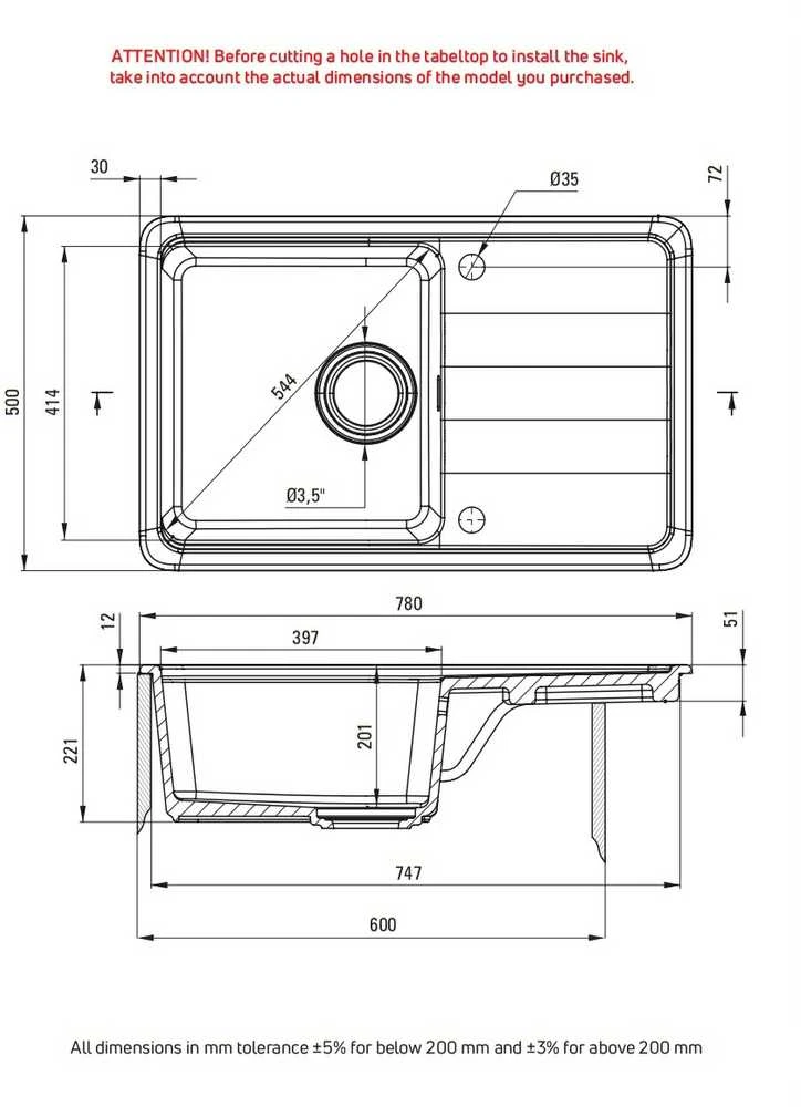 Keraminė virtuvinė plautuvė Deante Momi ZCM_6113, Baltas
