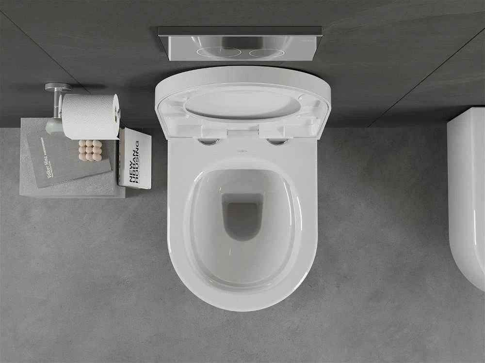 Klozetas Mexen Sofia Rimless Duroplast Slim su lėtai nusileidžiančiu dangčiu, Baltas