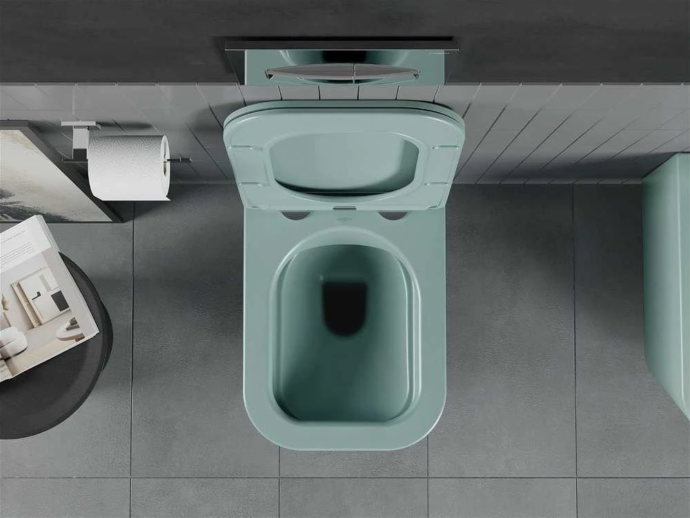 Klozetas Mexen Teo Rimless su lėtai nusileidžiančiu slim dangčiu, Light žalias matt