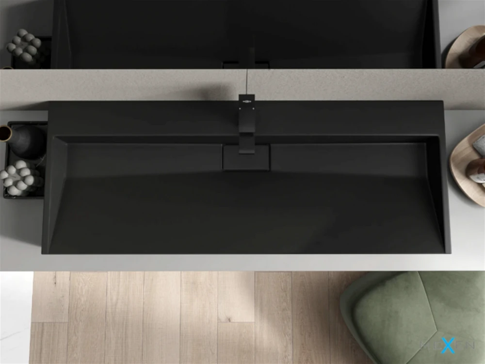 Konglomerato praustuvas Mexen Ava 1/O, 120x46 cm, Juodas mat