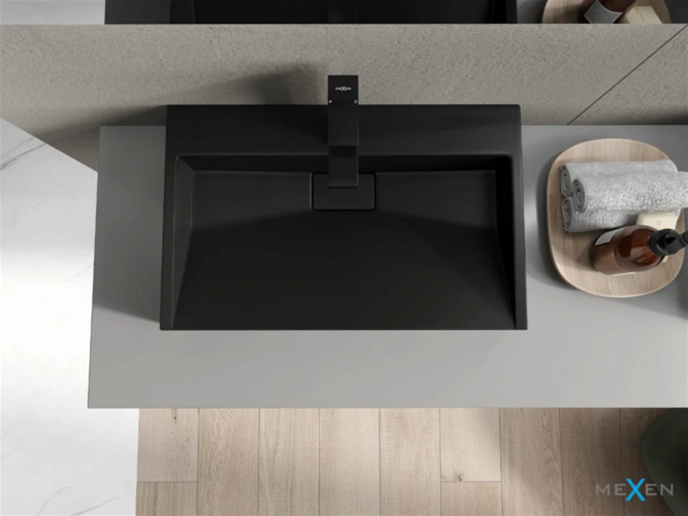 Konglomerato praustuvas Mexen Ava 1/O, 70x46 cm, Juodas mat