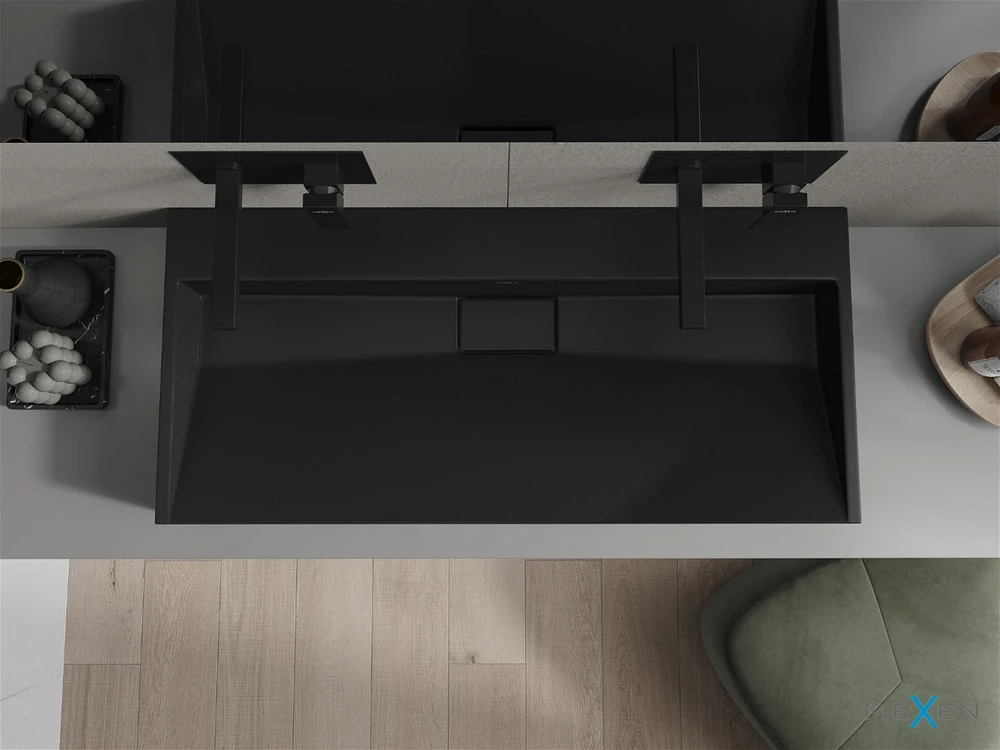 Konglomerato praustuvas Mexen Ava B/O, 100x46 cm, Juodas mat