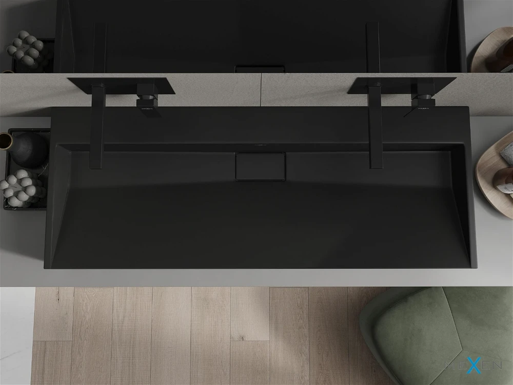 Konglomerato praustuvas Mexen Ava B/O, 120x46 cm, Juodas mat