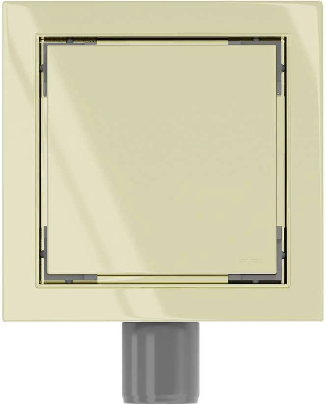 Kvadratinis dušo latakas Mexen Flat, Gold, 12 x 12 cm