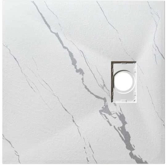 Kvadratinis dušo padėklas Besco Vexo Marble, 80 x 80 cm