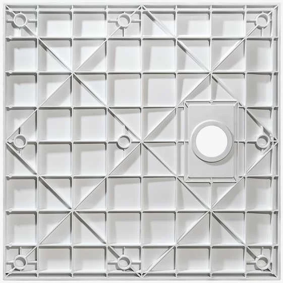 Kvadratinis dušo padėklas Besco Vexo Marble, 80 x 80 cm