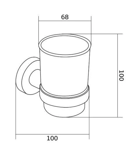 Mexen Remo stiklinė su laikikliu, Chrome
