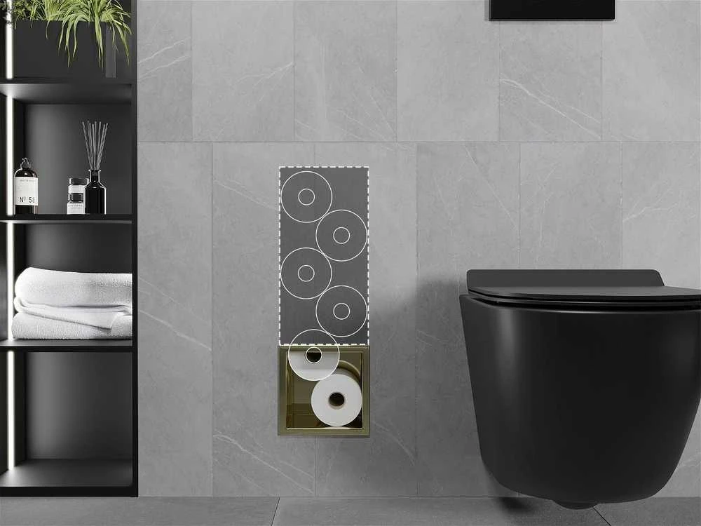 Mexen X-Wall-B potinkinis tualetinio popieriaus dėklas, Gold