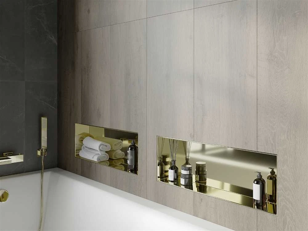 Mexen X-Wall-NR įleidžiama sieninė lentyna, 60x20 cm, Gold