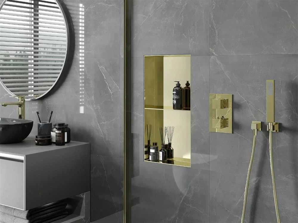 Mexen X-Wall-NR įleidžiama sieninė lentyna 2l, 60x30 cm, Gold