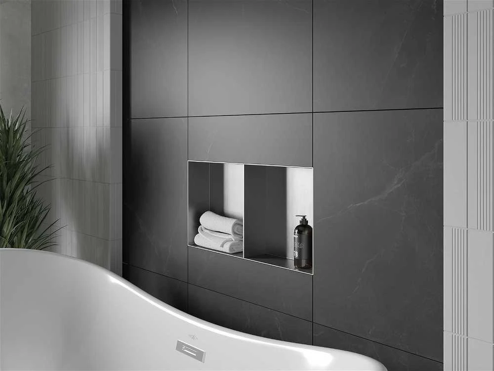 Mexen X-Wall-NR įleidžiama sieninė lentyna 2l, 60x30 cm, Inox
