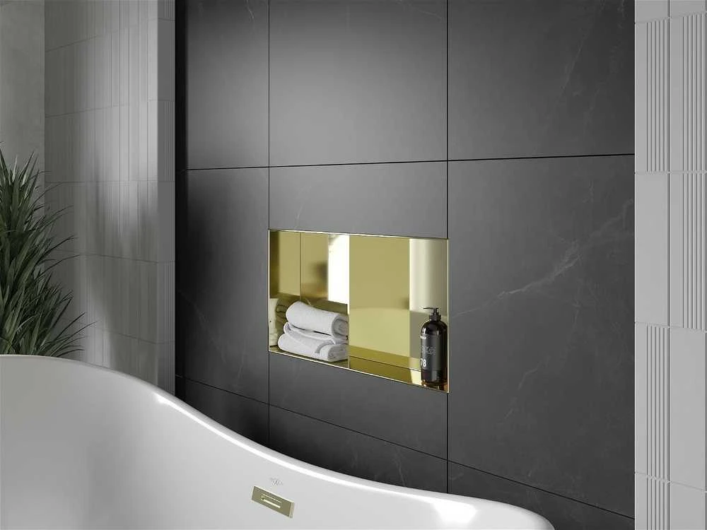 Mexen X-Wall-NR įleidžiama sieninė lentyna 2l, 60x30 cm, Gold