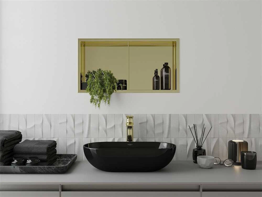 Mexen X-Wall-R įleidžiama sieninė lentyna 2l, 60x30 cm, Gold