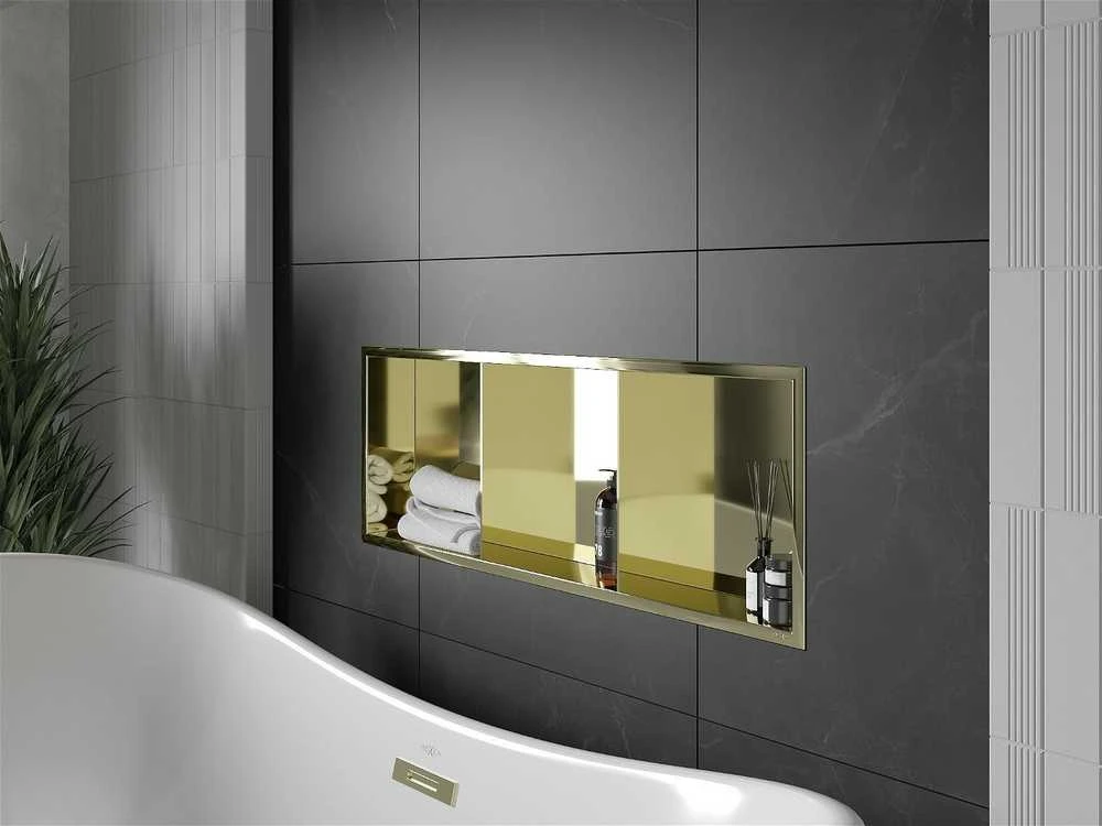 Mexen X-Wall-R įleidžiama sieninė lentyna 3l, 90x30 cm, Gold