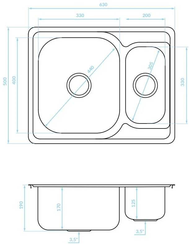 Plieninė virtuvinė plautuvė Kuchinox JUNAK, SQA_030T, Inox