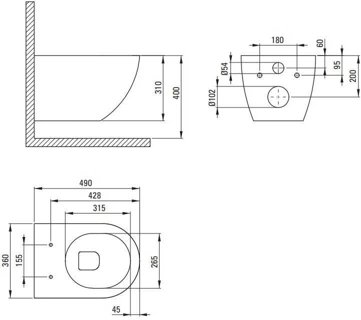 Potinkinis WC komplektas Deante Jasmin 6in1, CDJS6ZPW, Baltas/Chrome
