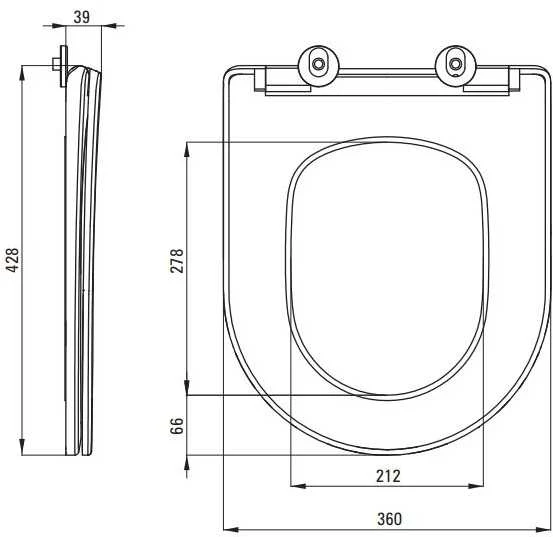 Potinkinis WC komplektas Deante Jasmin 6in1, CDJS6ZPW, Baltas/Chrome